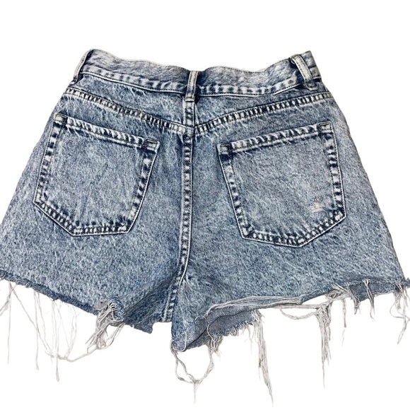 Pac Sun acid/stone washed high rise 5 pocket button up cutoff shorty shorts - Picture 2 of 7